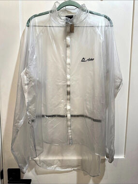 Cycling rain jacket - Activa Clear PVC Velcro close Jacket Size Medium